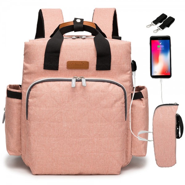 Baby Wickelrucksack mit USB-Ladeanschluss Fashion Babytasche Windelrucksack Multifunktional Reiserucksack